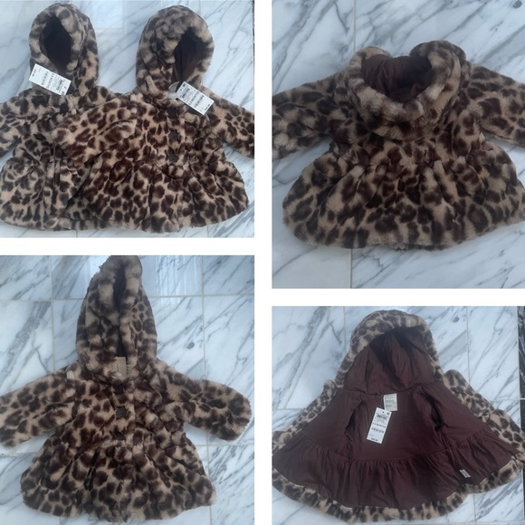 LEOPARD FAUX FUR BABY OUTERWEAR , YOUR TWINS WILL LOOK ADORABLE AND STAY WARM❣️ - Picture 3 of 11